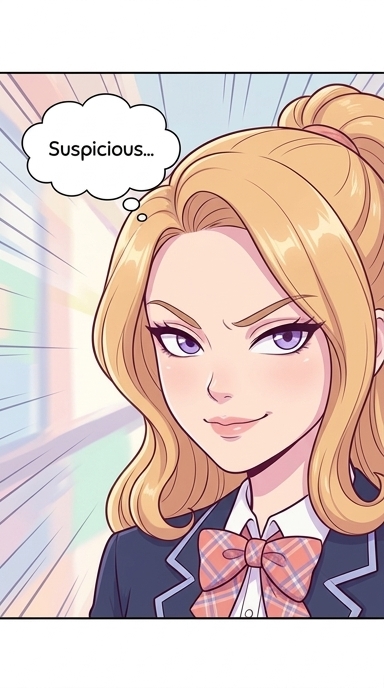 A close-up on Chloe Davis's face. Her eyes have narrowed, and a small, condescending smirk appears as she watches Sophie's increasingly desperate attempts.